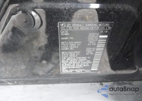 2019 Nissan Rogue Sv z USA, uszkodzony, nr VIN KNMAT2MT8KP532277